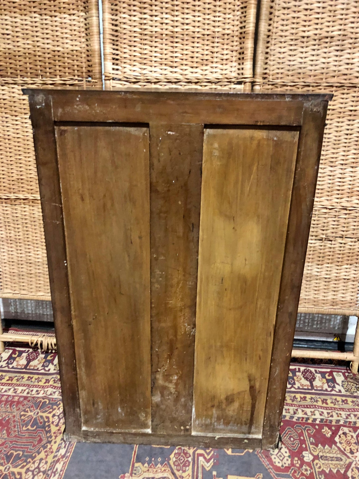 000604....Handsome Antique French Walnut Pier Cabinet/Bookcase