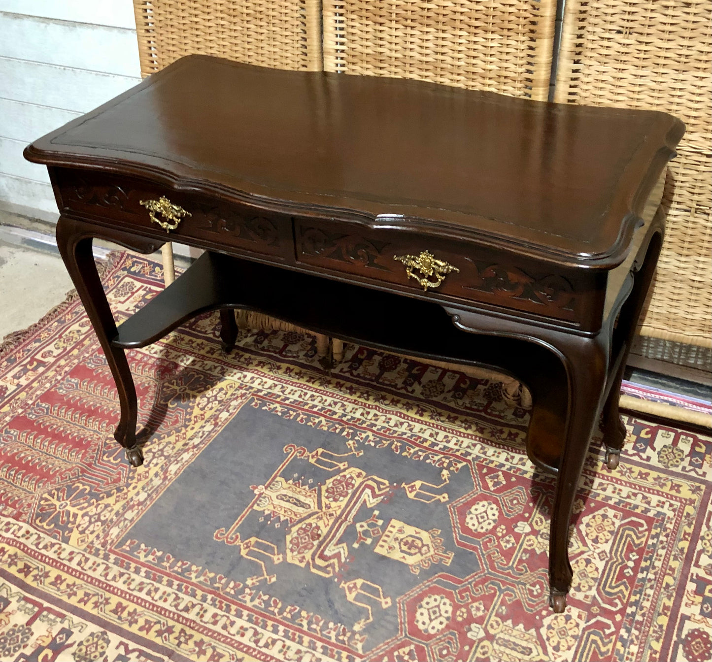 000598....Handsome Antique Mahogany Writing/Hall Table