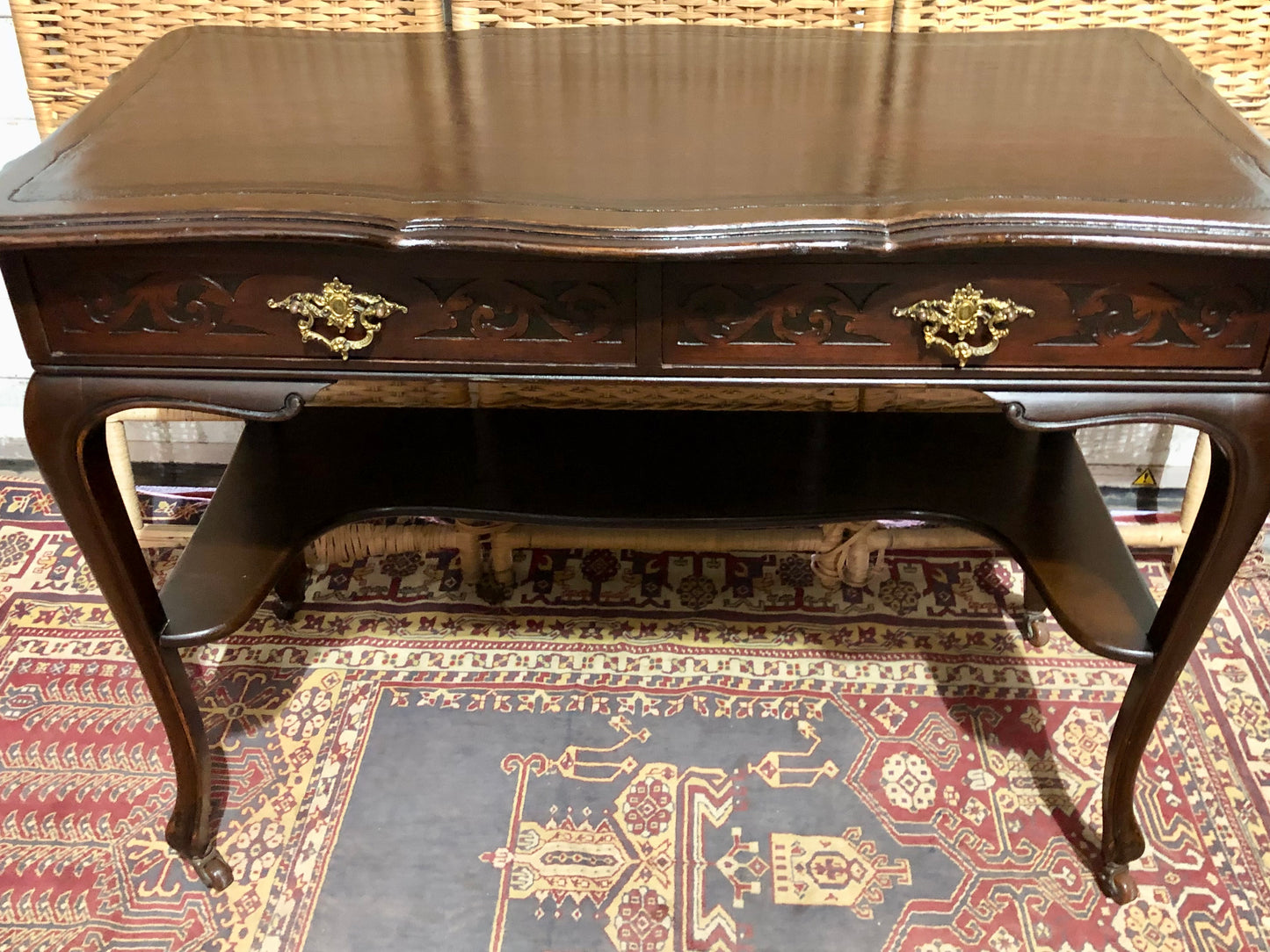000598....Handsome Antique Mahogany Writing/Hall Table