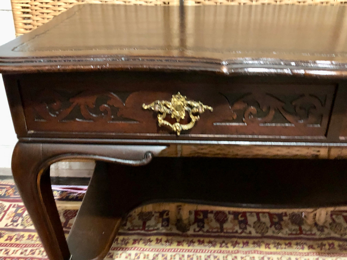 000598....Handsome Antique Mahogany Writing/Hall Table