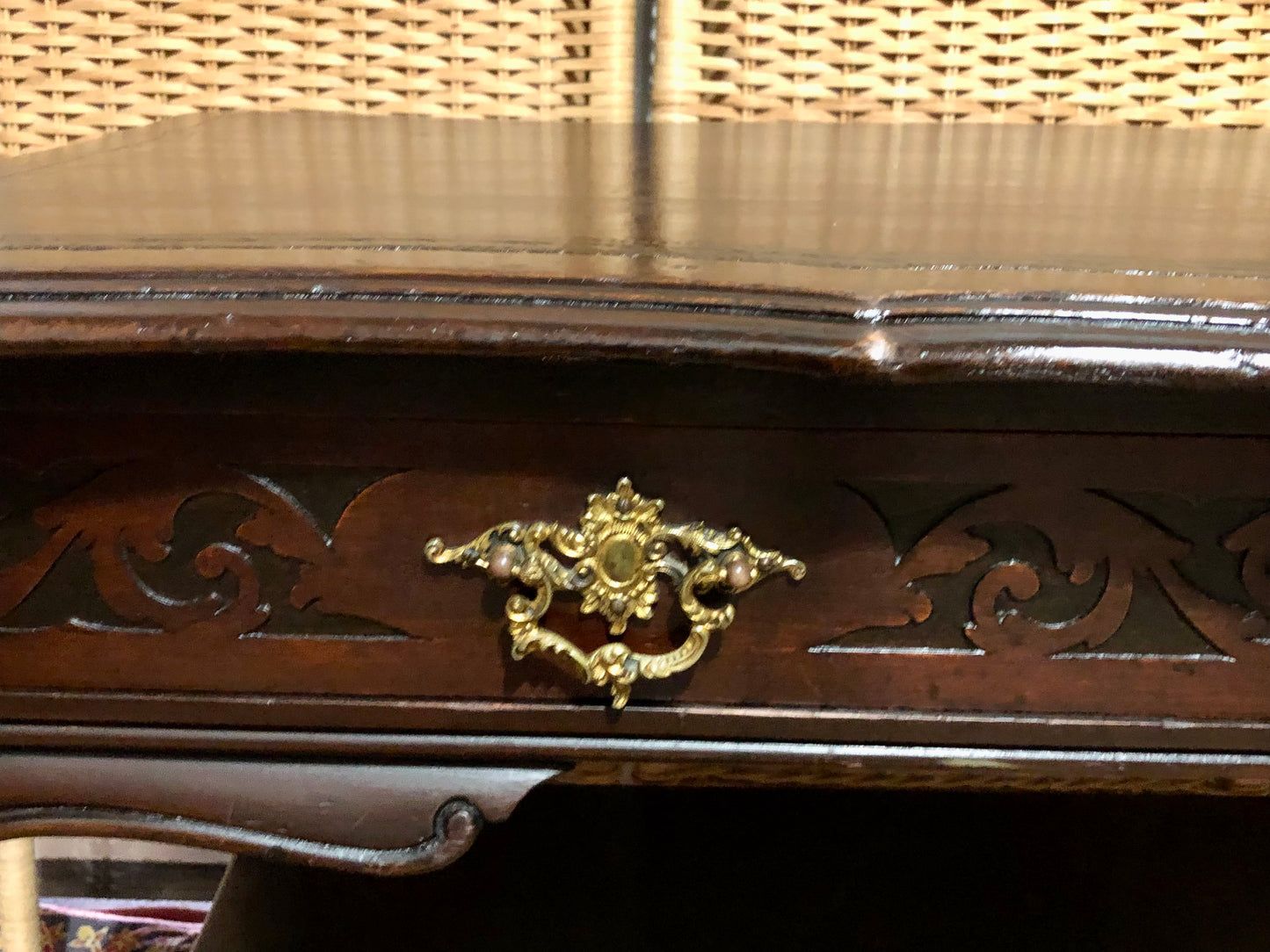 000598....Handsome Antique Mahogany Writing/Hall Table