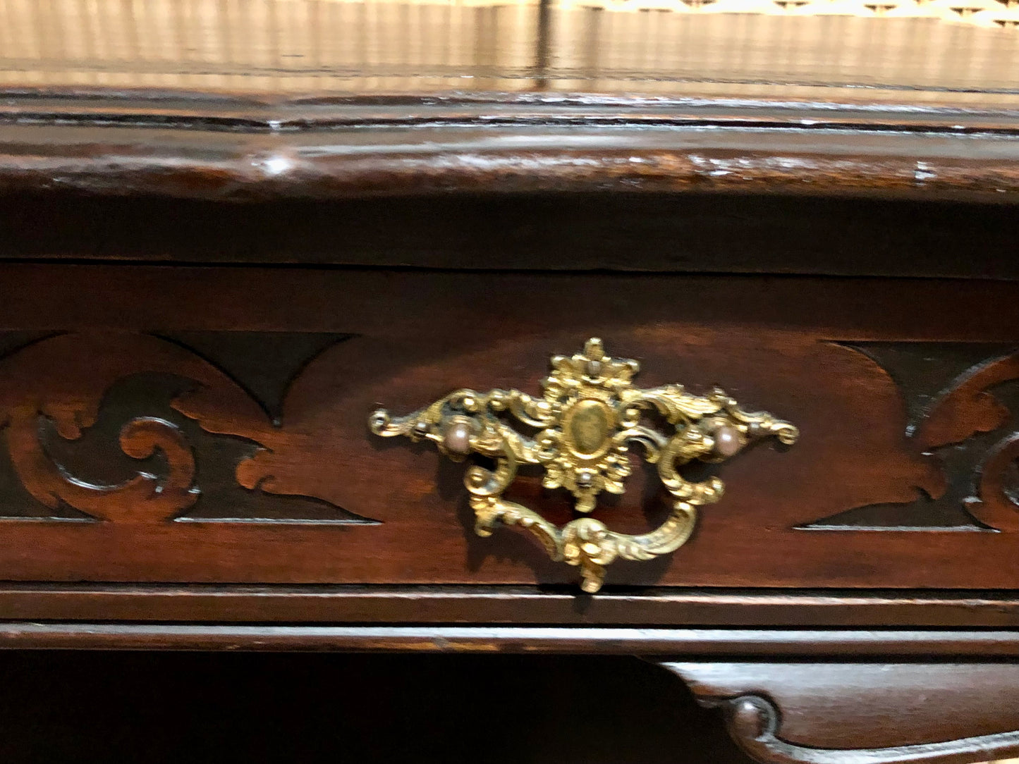 000598....Handsome Antique Mahogany Writing/Hall Table