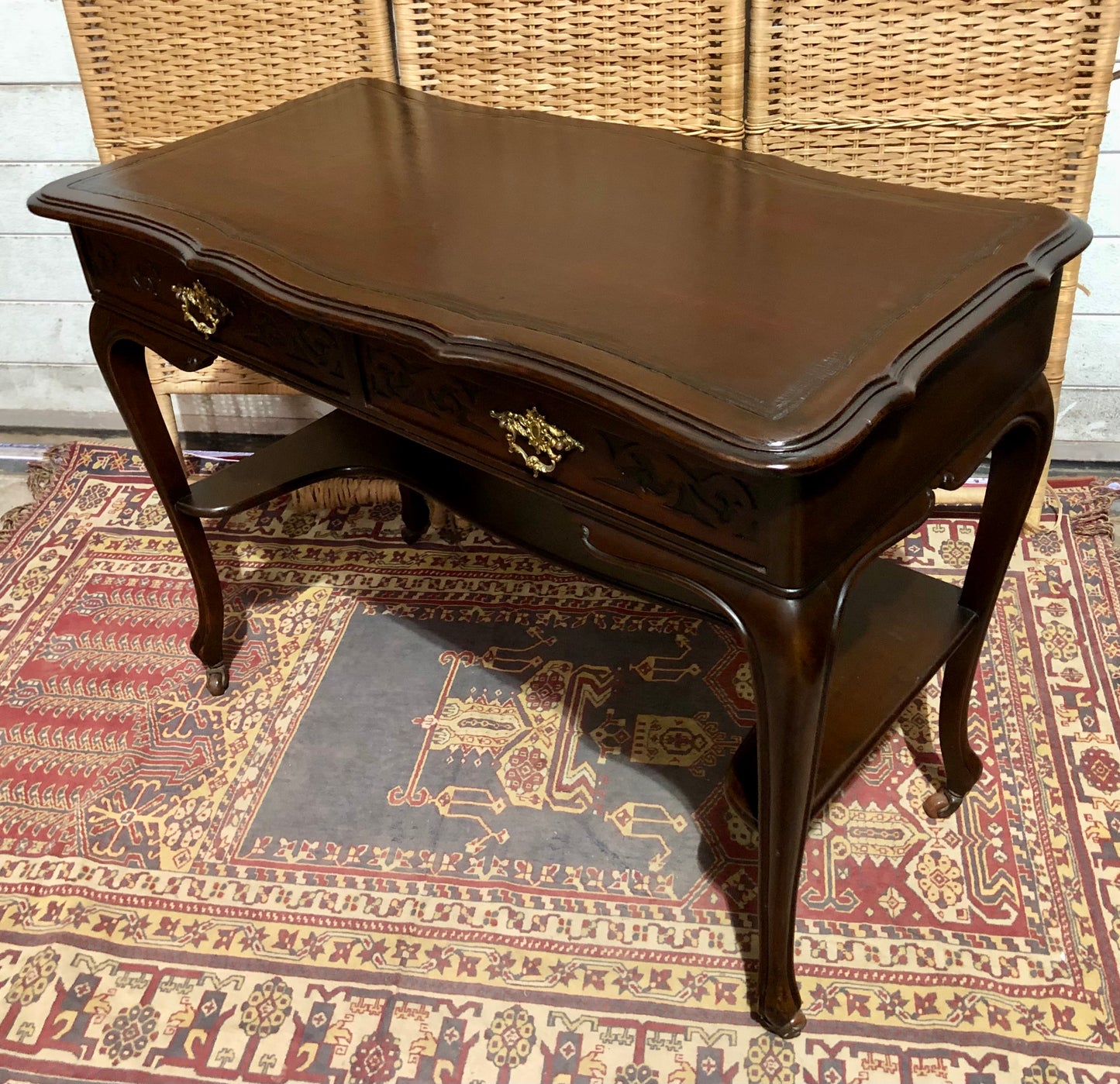 000598....Handsome Antique Mahogany Writing/Hall Table