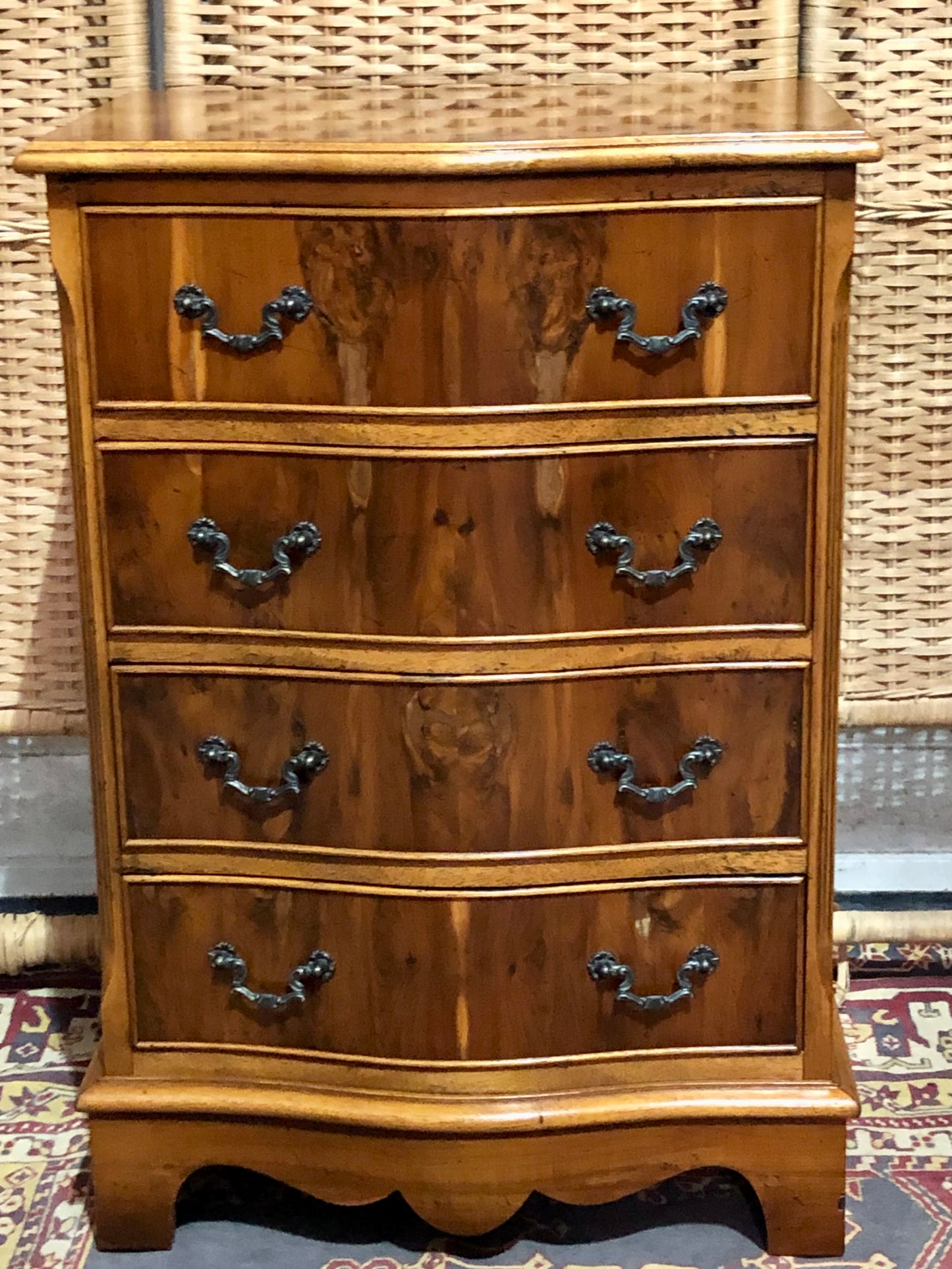 000592....Handsome Vintage Yew Bedside Chest