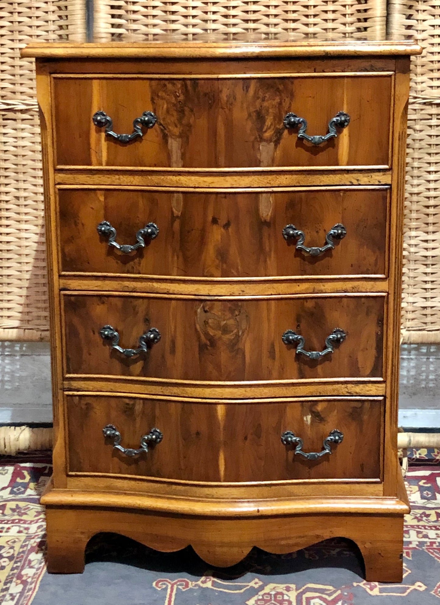 000592....Handsome Vintage Yew Bedside Chest