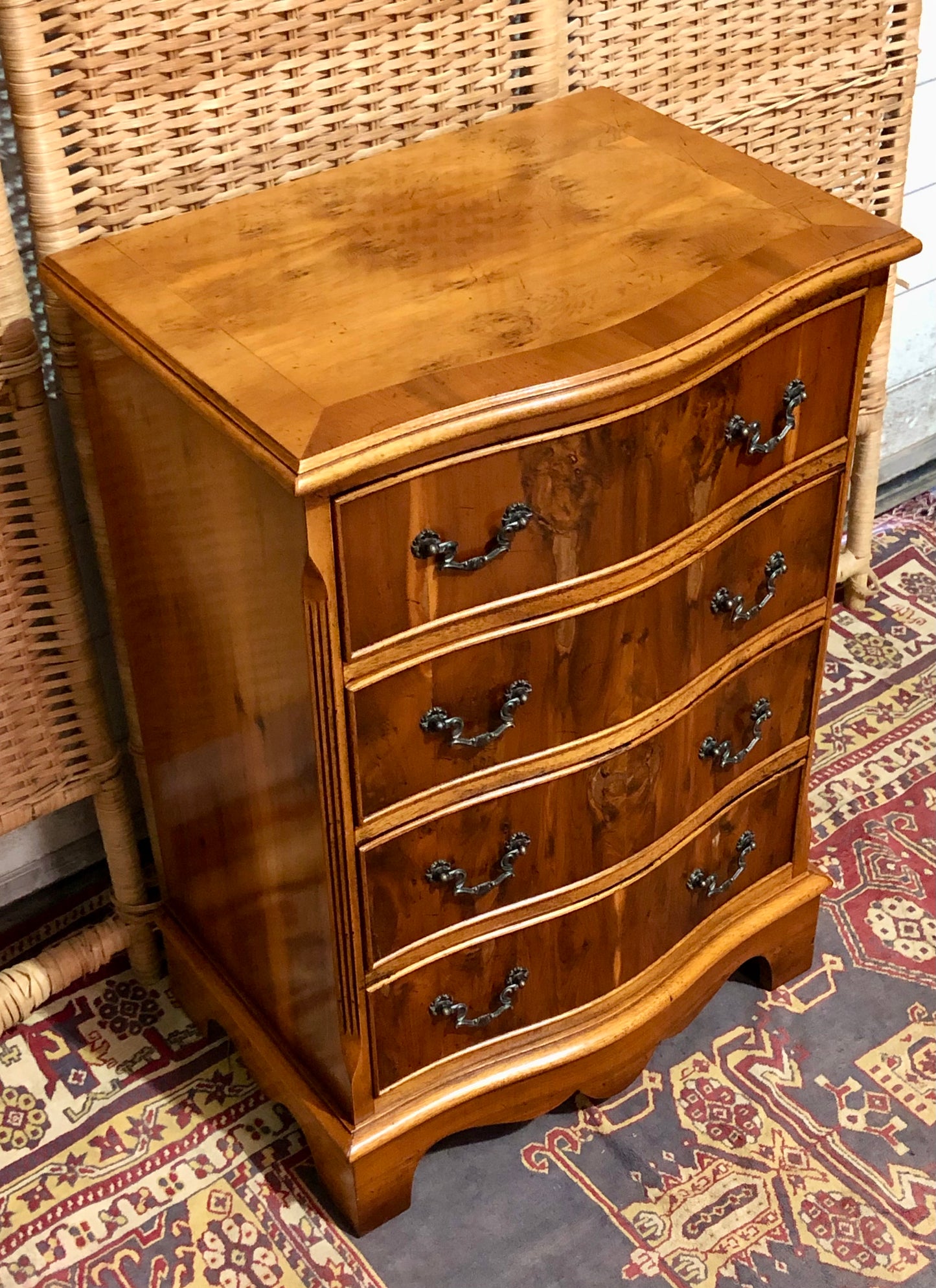 000592....Handsome Vintage Yew Bedside Chest