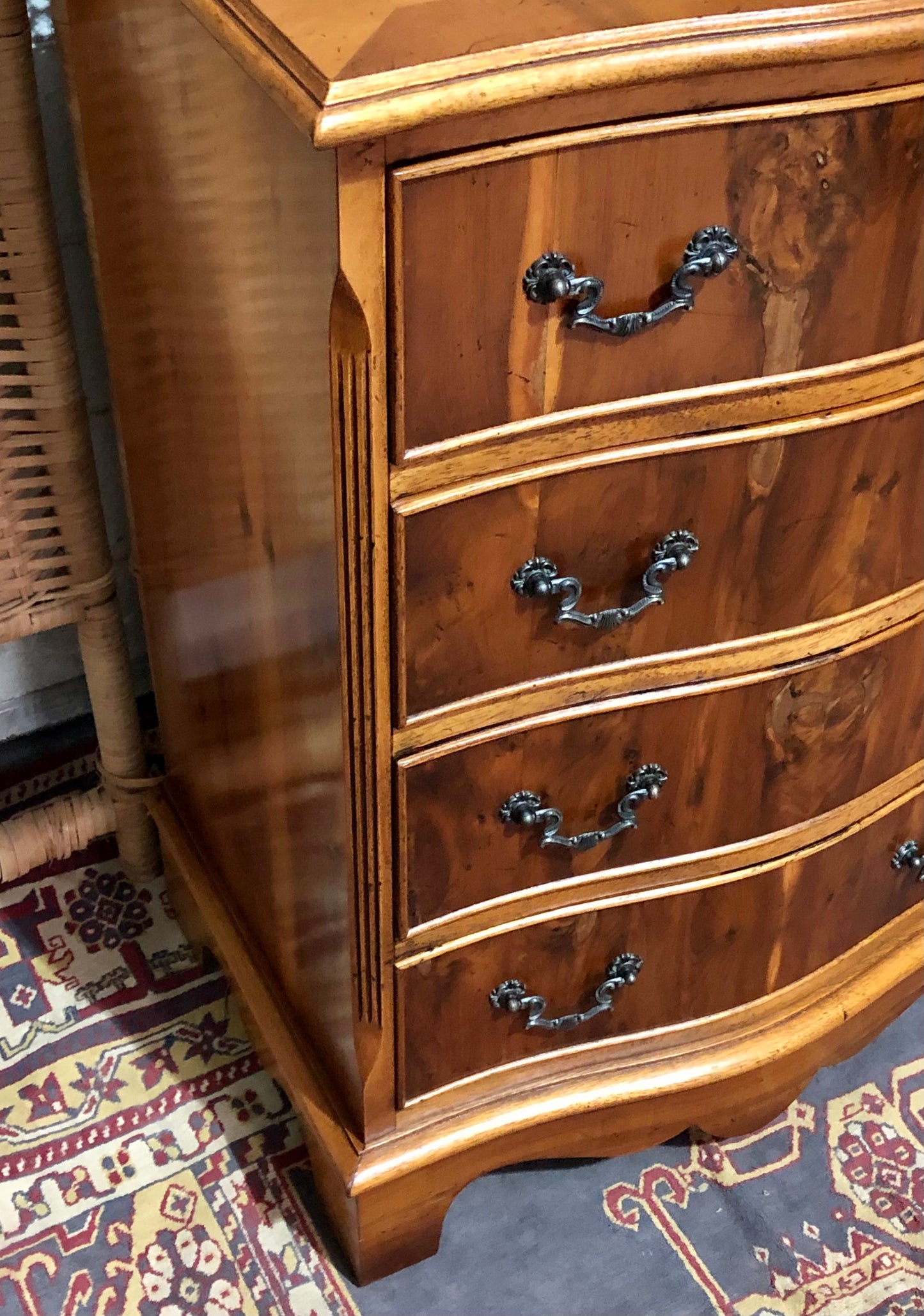 000592....Handsome Vintage Yew Bedside Chest
