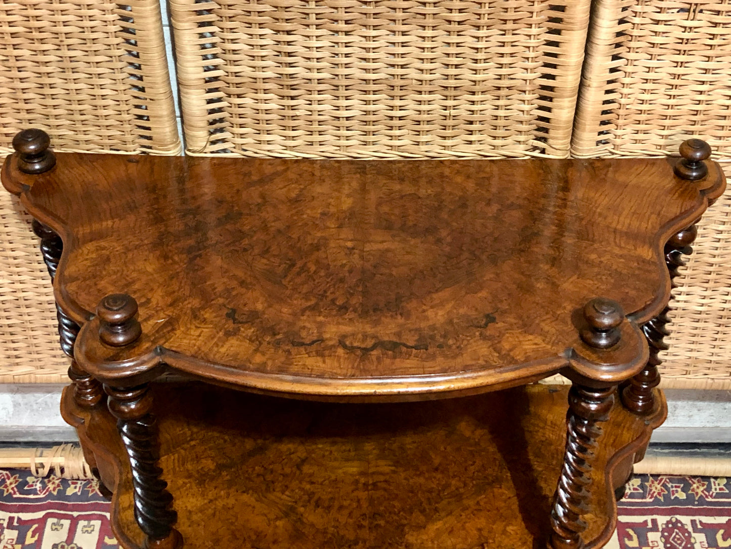 000597....Handsome Antique Walnut Low Side Table With Drawer