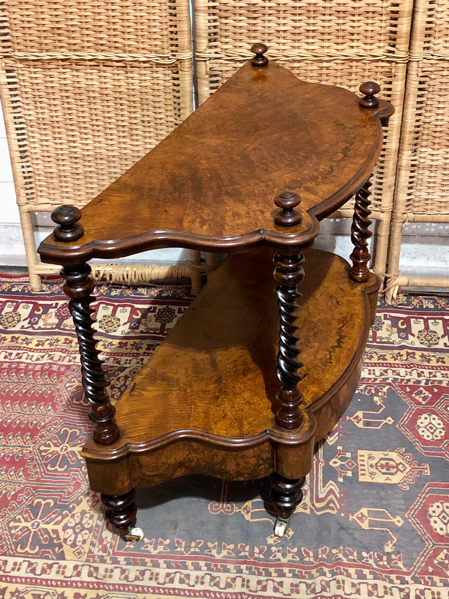 000597....Handsome Antique Walnut Low Side Table With Drawer