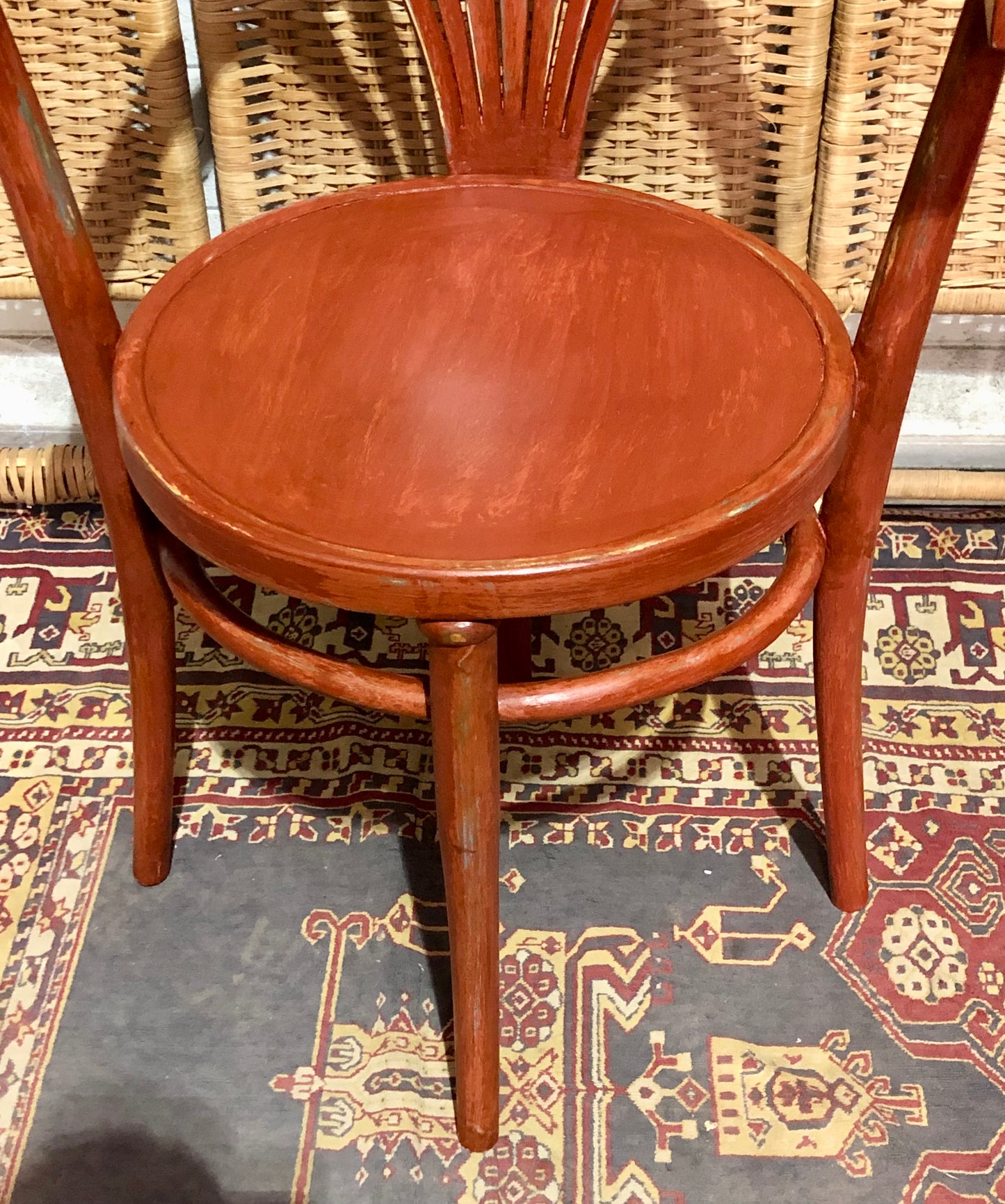 000596....Handsome Pair Of Thonet Art Deco Painted Bentwood Armchairs