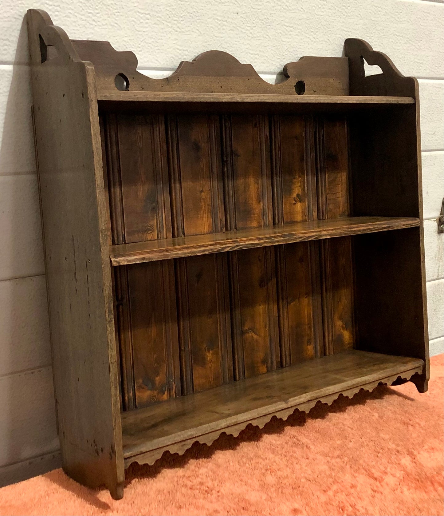 000742....Handsome Small Old Gothic Style Shelves ( sold )