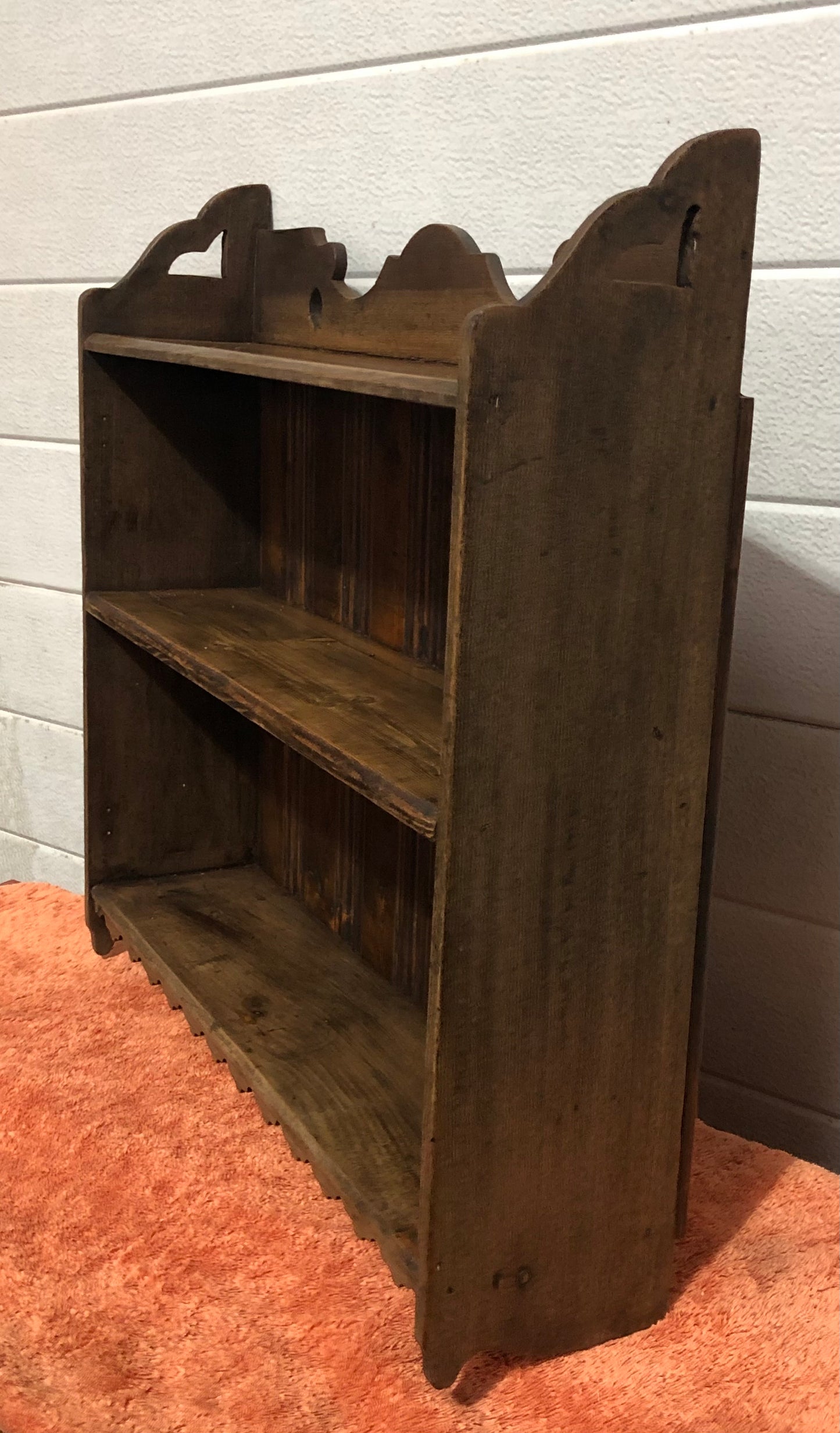 000742....Handsome Small Old Gothic Style Shelves ( sold )