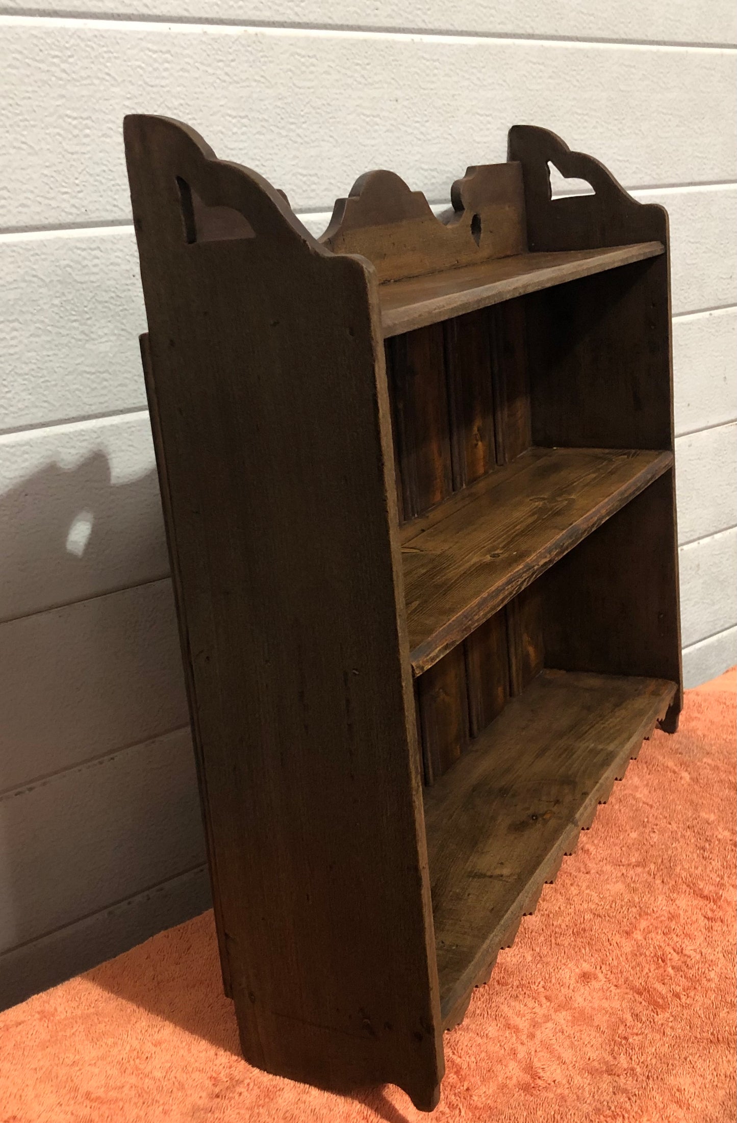000742....Handsome Small Old Gothic Style Shelves ( sold )