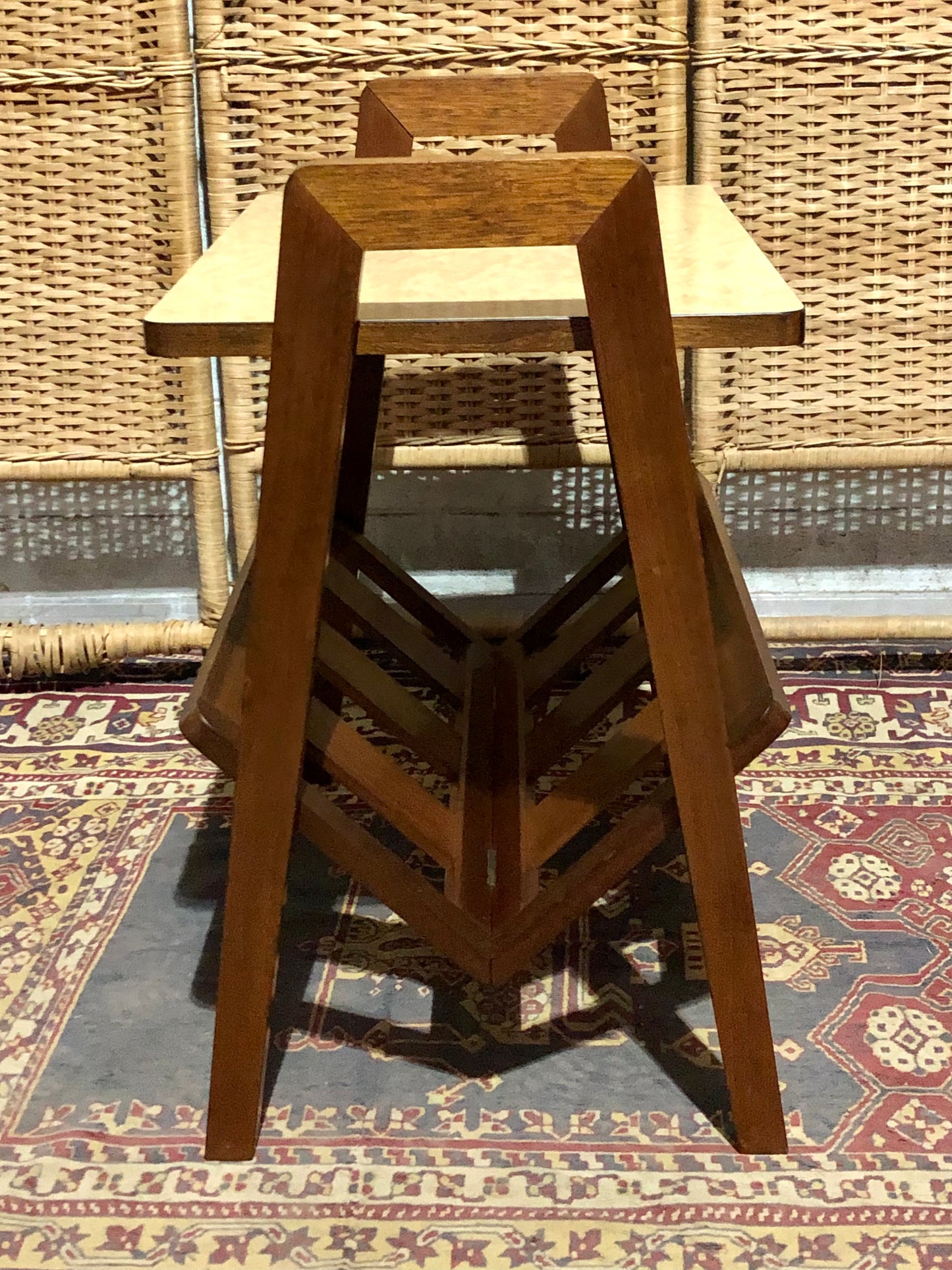000590....Handsome Retro Teak Table With Magazine Rack