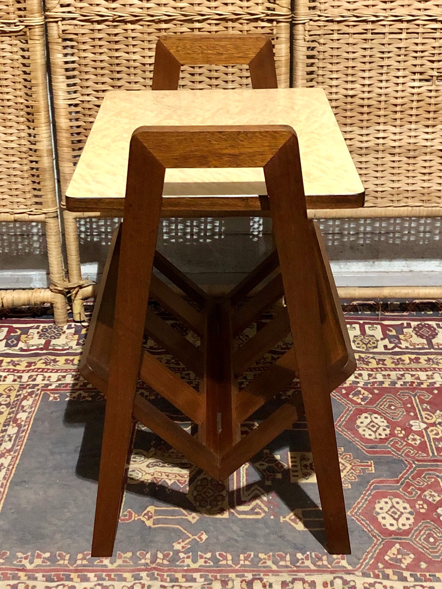 000590....Handsome Retro Teak Table With Magazine Rack