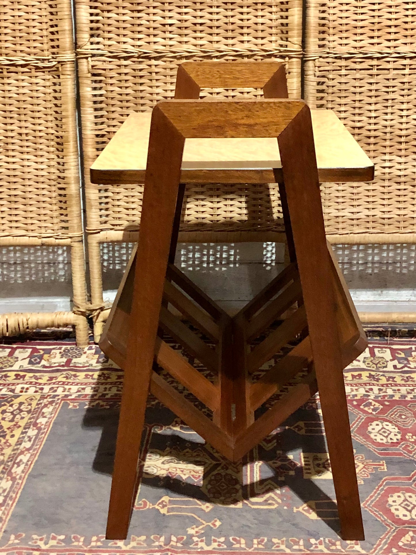000590....Handsome Retro Teak Table With Magazine Rack