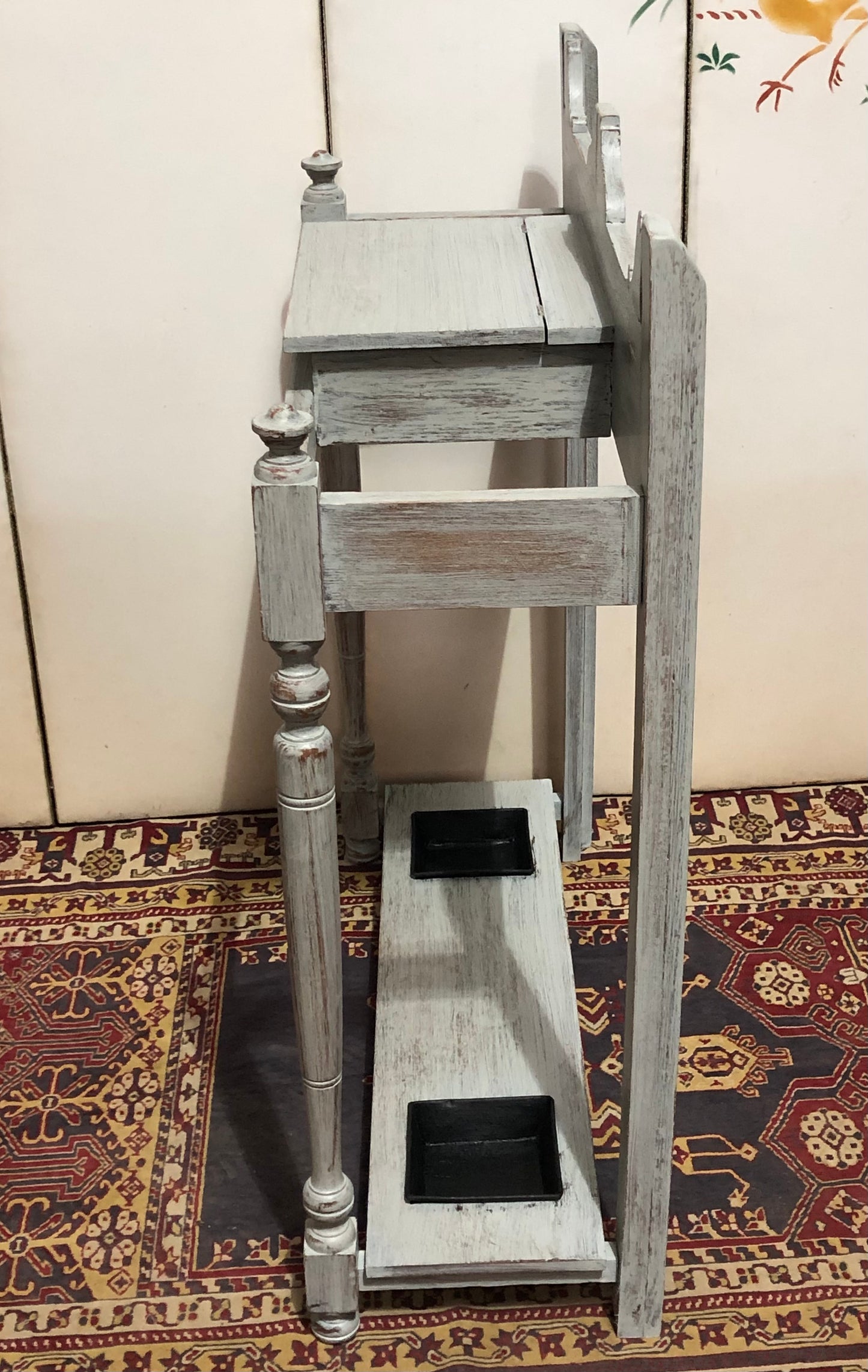 000741....Handsome Vintage Oak Umbrella And Stick Stand / Hall Stand
