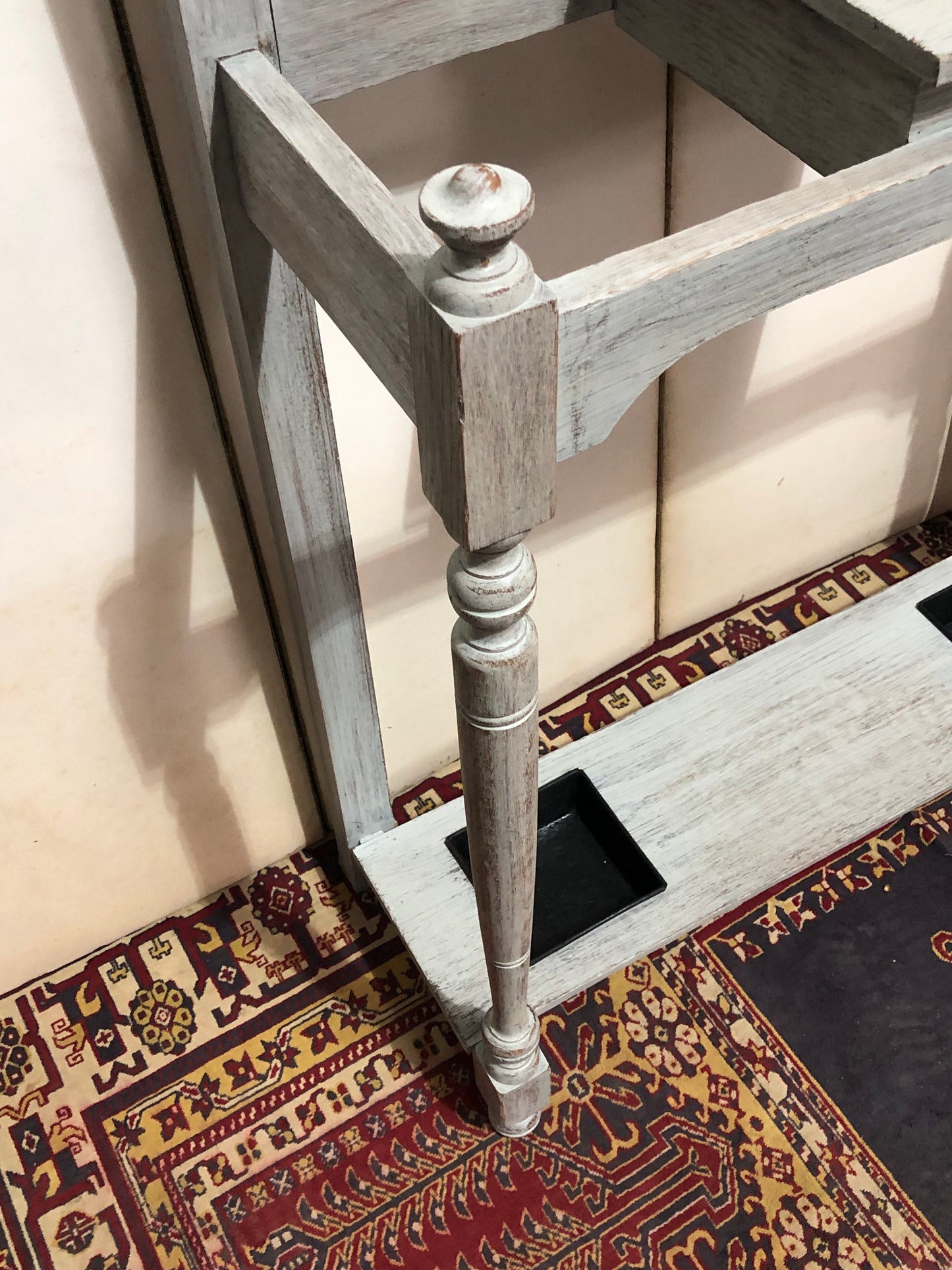 000741....Handsome Vintage Oak Umbrella And Stick Stand / Hall Stand