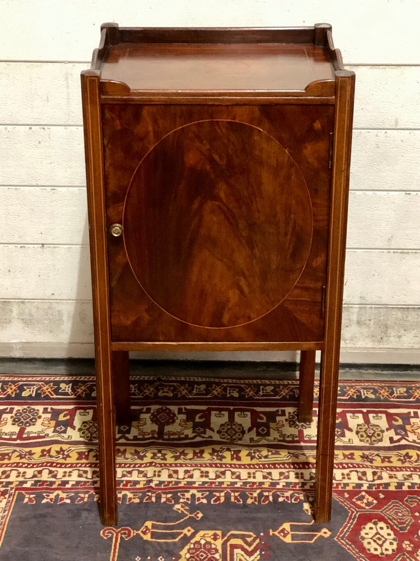 000740....Handsome Sheraton Revival Edwardian Bedside Table / Nightstand ( sold )