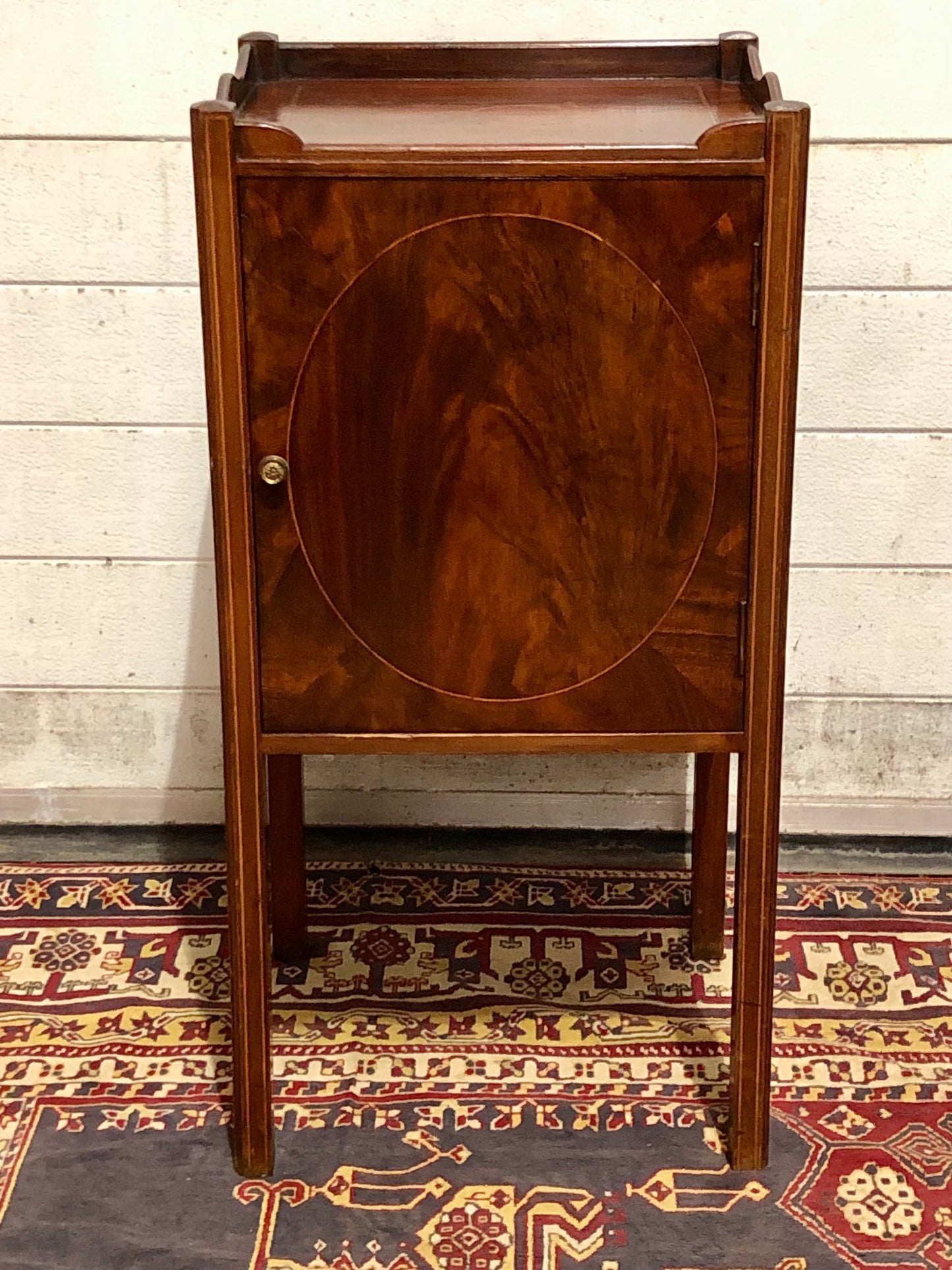 000740....Handsome Sheraton Revival Edwardian Bedside Table / Nightstand ( sold )
