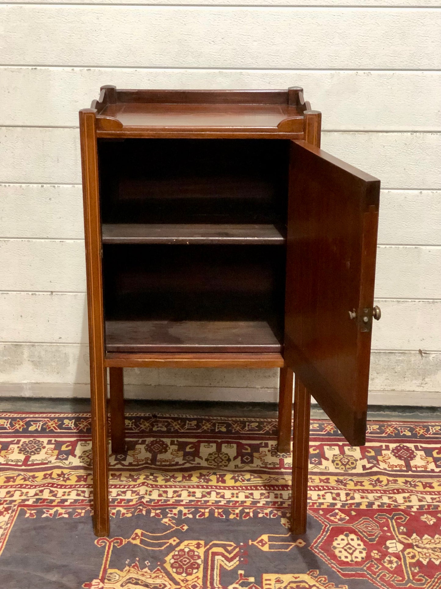 000740....Handsome Sheraton Revival Edwardian Bedside Table / Nightstand ( sold )