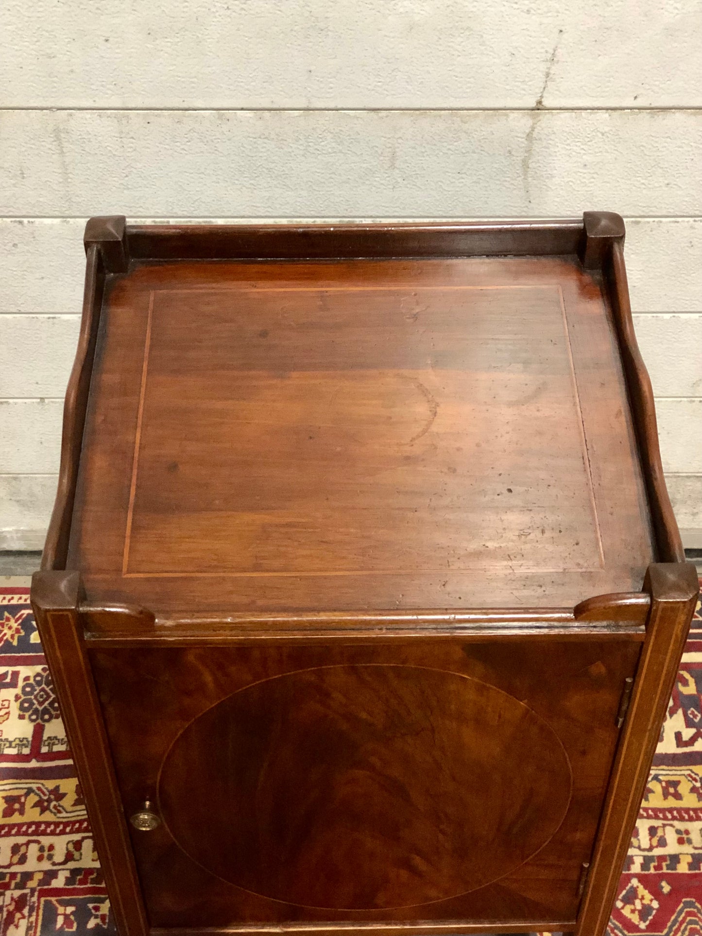 000740....Handsome Sheraton Revival Edwardian Bedside Table / Nightstand ( sold )