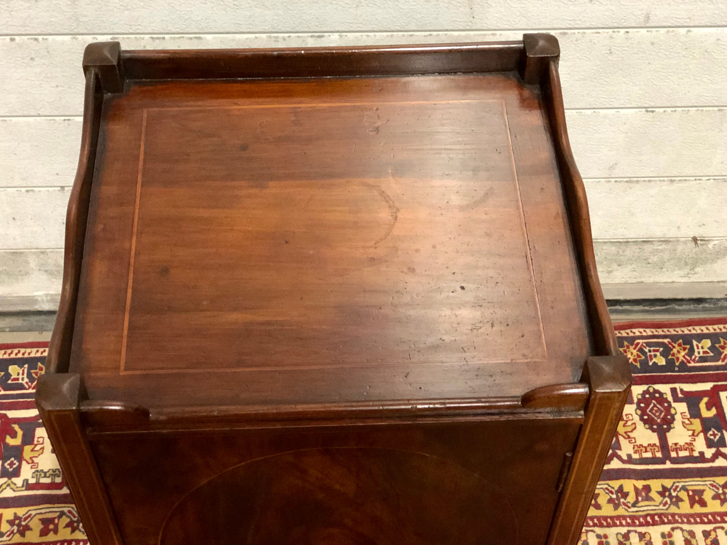 000740....Handsome Sheraton Revival Edwardian Bedside Table / Nightstand ( sold )