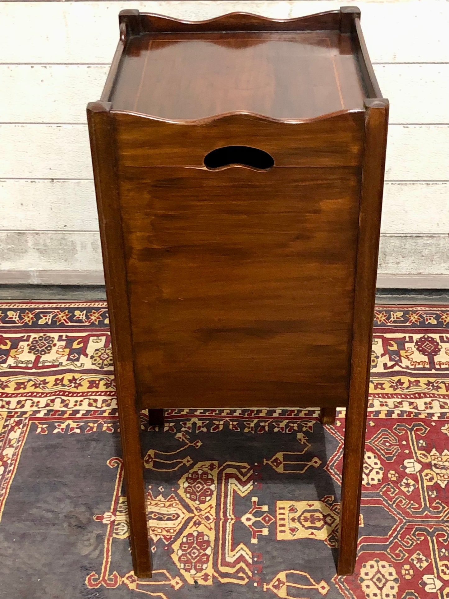 000740....Handsome Sheraton Revival Edwardian Bedside Table / Nightstand ( sold )