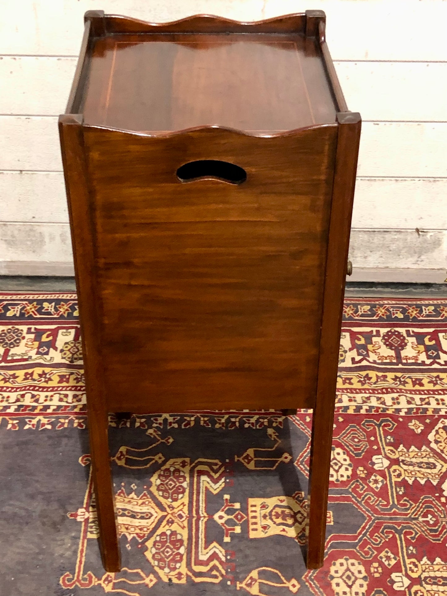 000740....Handsome Sheraton Revival Edwardian Bedside Table / Nightstand ( sold )
