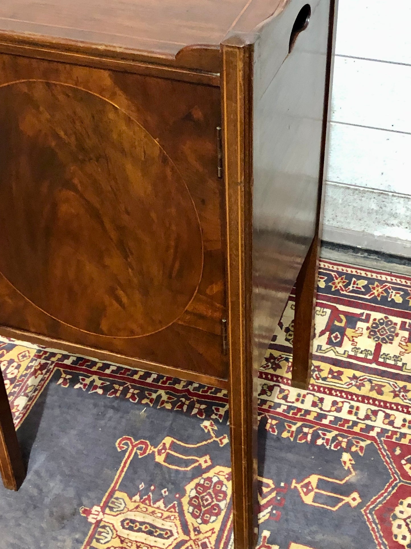 000740....Handsome Sheraton Revival Edwardian Bedside Table / Nightstand ( sold )