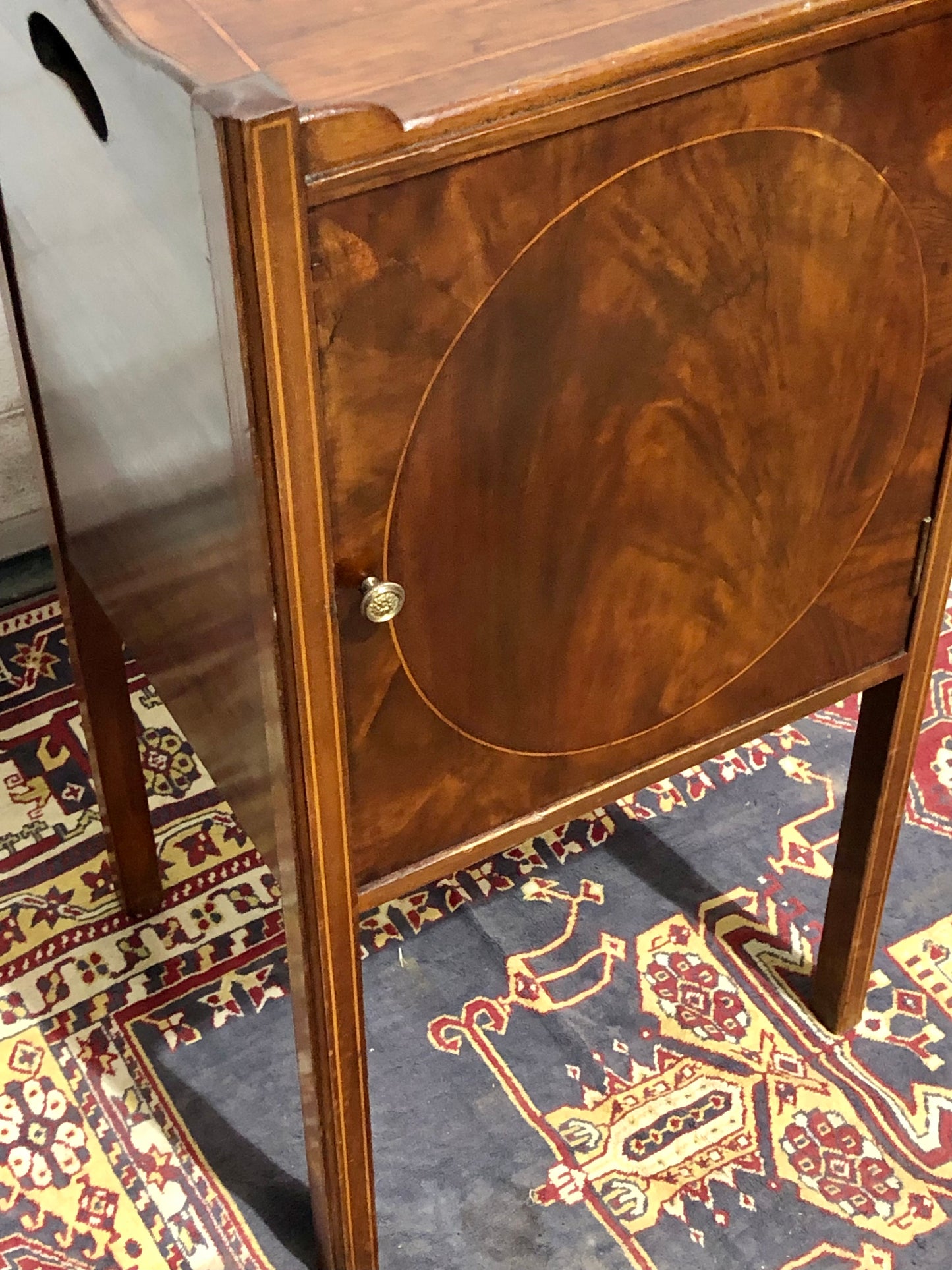 000740....Handsome Sheraton Revival Edwardian Bedside Table / Nightstand ( sold )