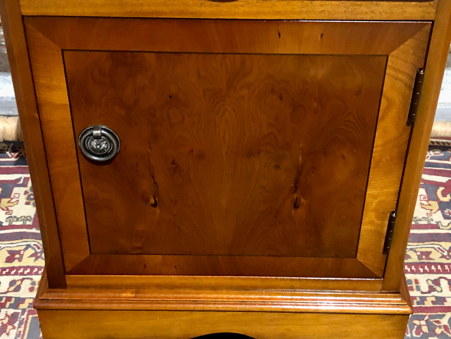 000587....Handsome Pair Of Vintage Yew Bedside Tables