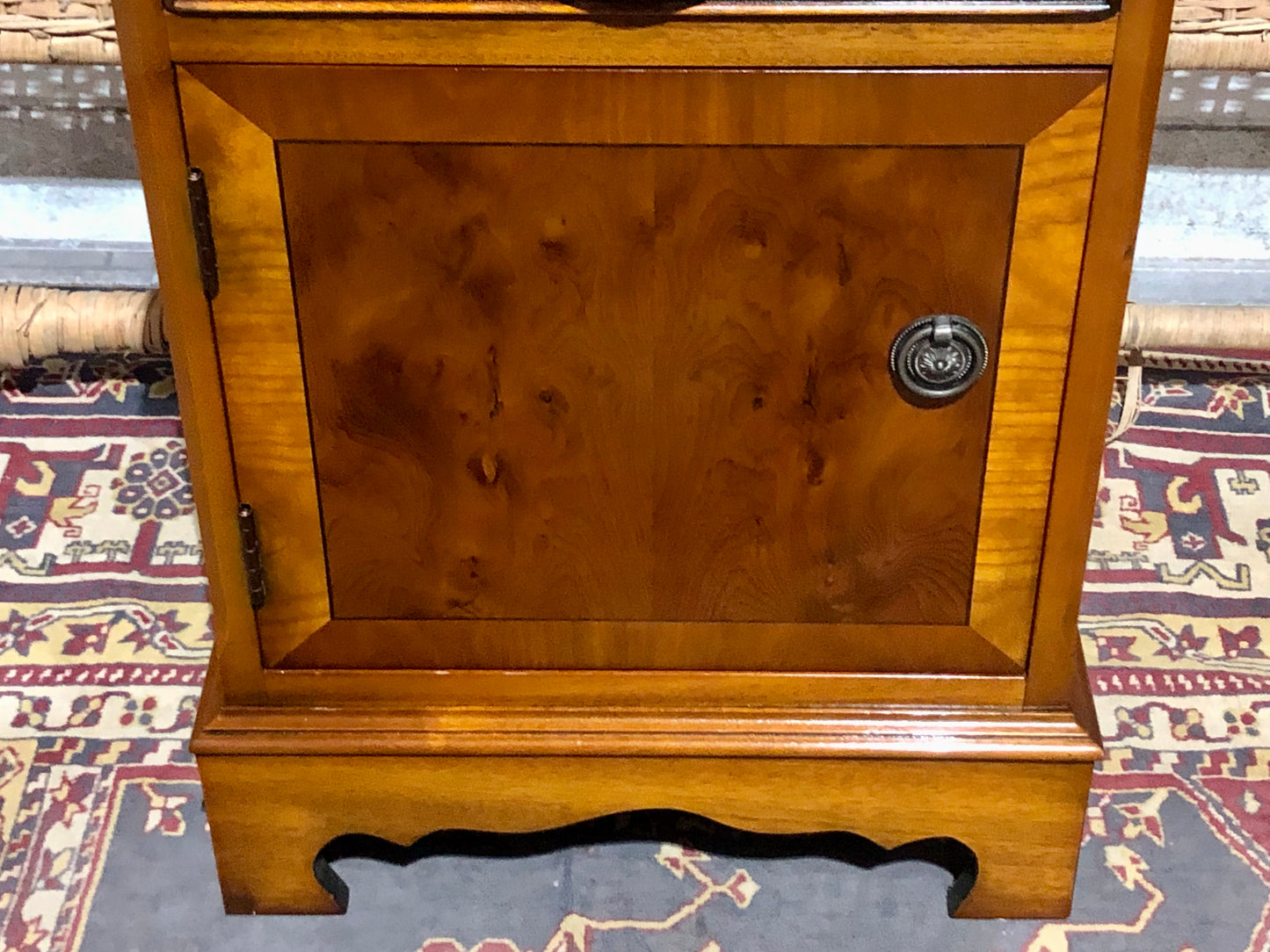 000587....Handsome Pair Of Vintage Yew Bedside Tables