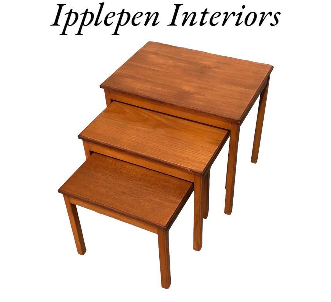 000861....Retro Teak Nest Of Tables / Danish Style Tables ( sold )