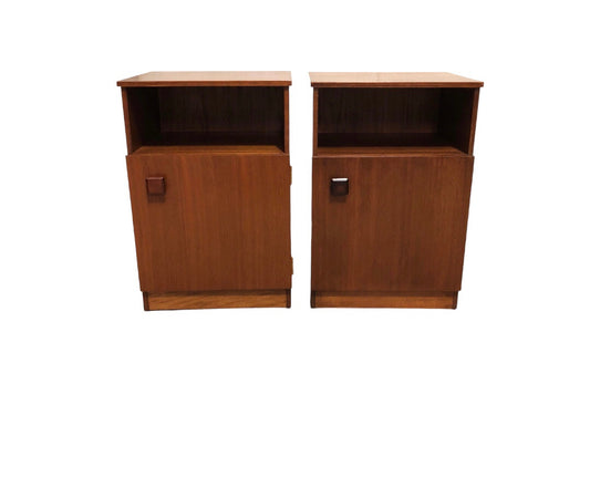 000823....Two Retro Teak Bedside Cabinets By Remploy ( sold )