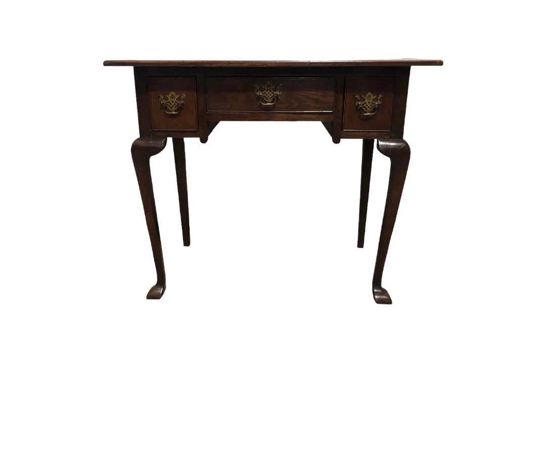 000801....Handsome Antique Oak Lowboy / Writing Table
