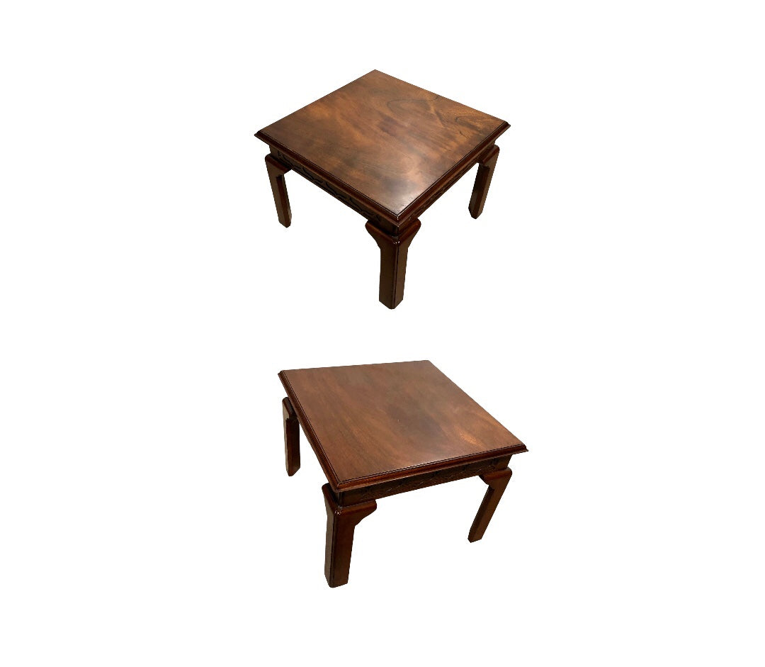 000787....Pair Of Vintage Mahogany End Tables / Lamp Tables