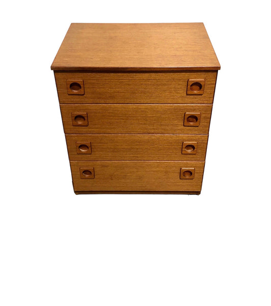 000751....Retro Teak Chest Of Drawers/ Schreiber Chest