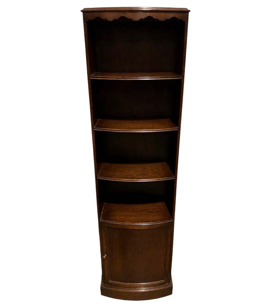 000743....Handsome Vintage Oak Bookcase/Shelves With Cupboard ( sold )