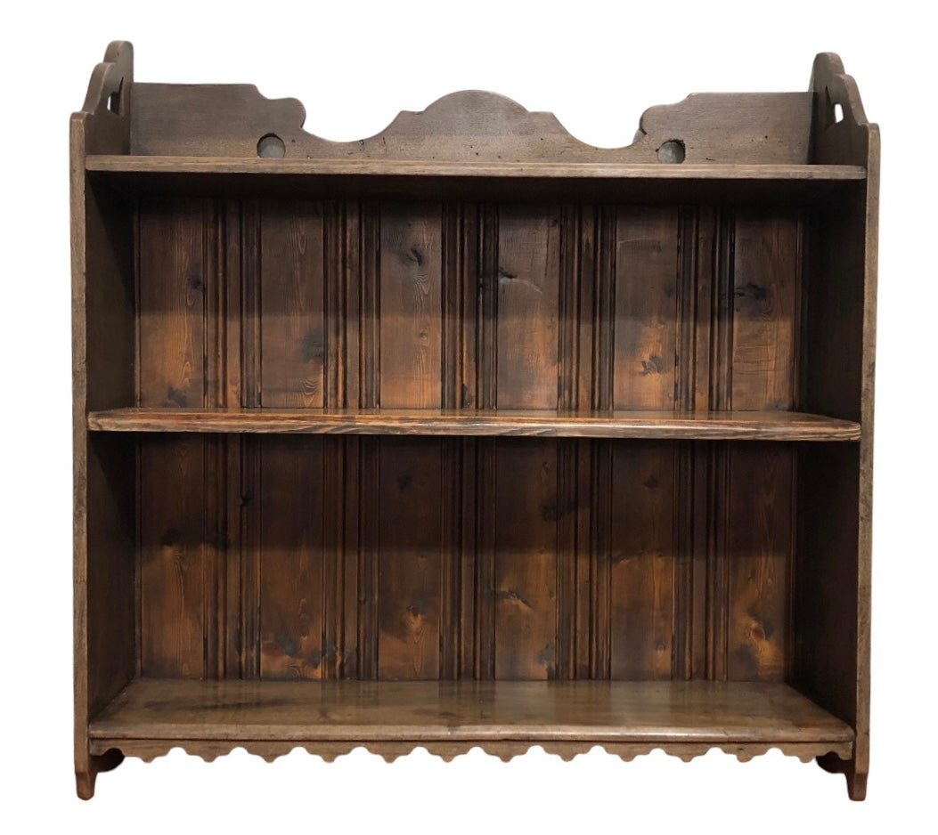 000742....Handsome Small Old Gothic Style Shelves