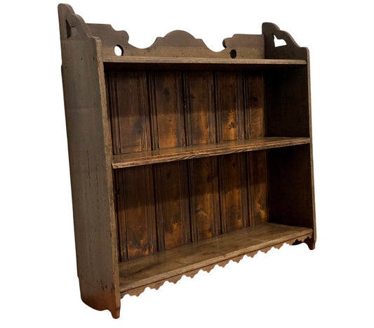 000742....Handsome Small Old Gothic Style Shelves ( sold )