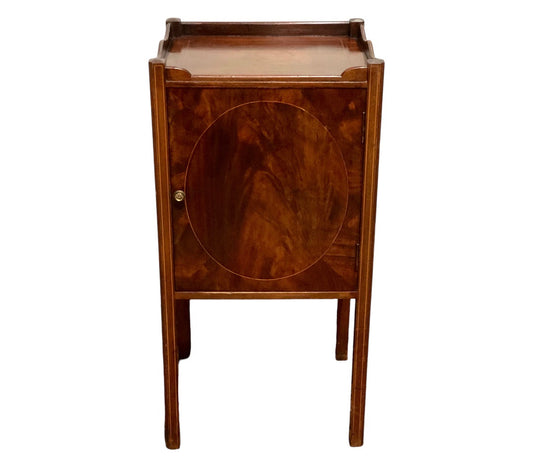 000740....Handsome Sheraton Revival Edwardian Bedside Table / Nightstand ( sold )