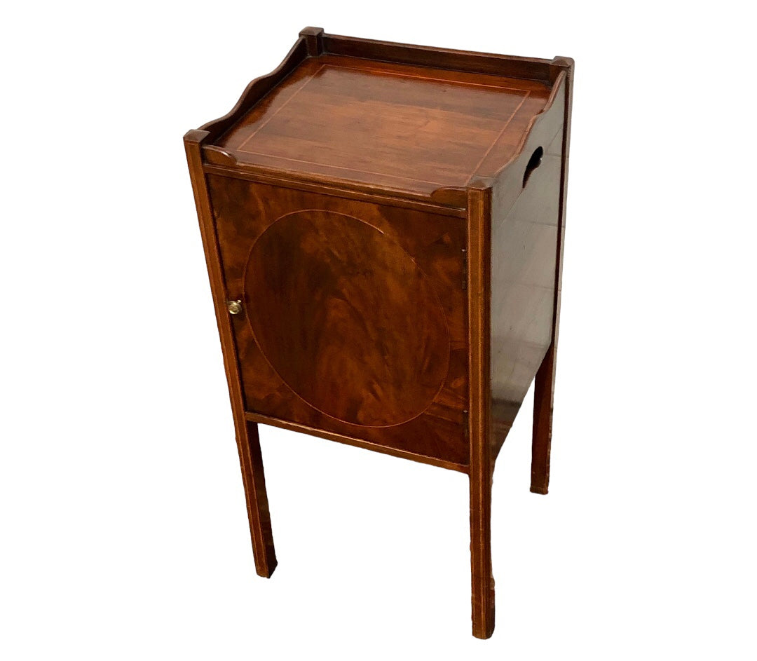 000740....Handsome Sheraton Revival Edwardian Bedside Table / Nightstand ( sold )