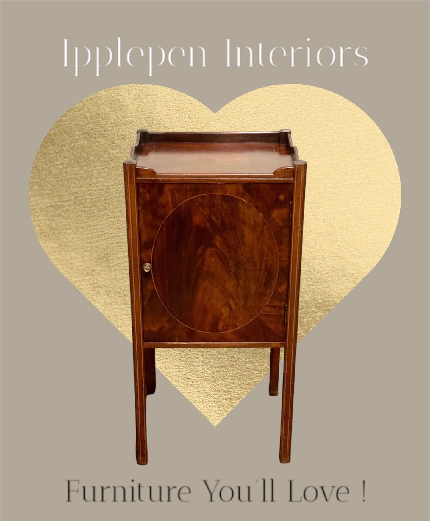 000740....Handsome Sheraton Revival Edwardian Bedside Table / Nightstand ( sold )