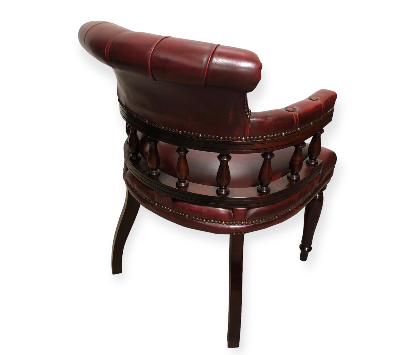 000724....Handsome Vintage Leather Chesterfield Style Captains Desk Chair ( sold )