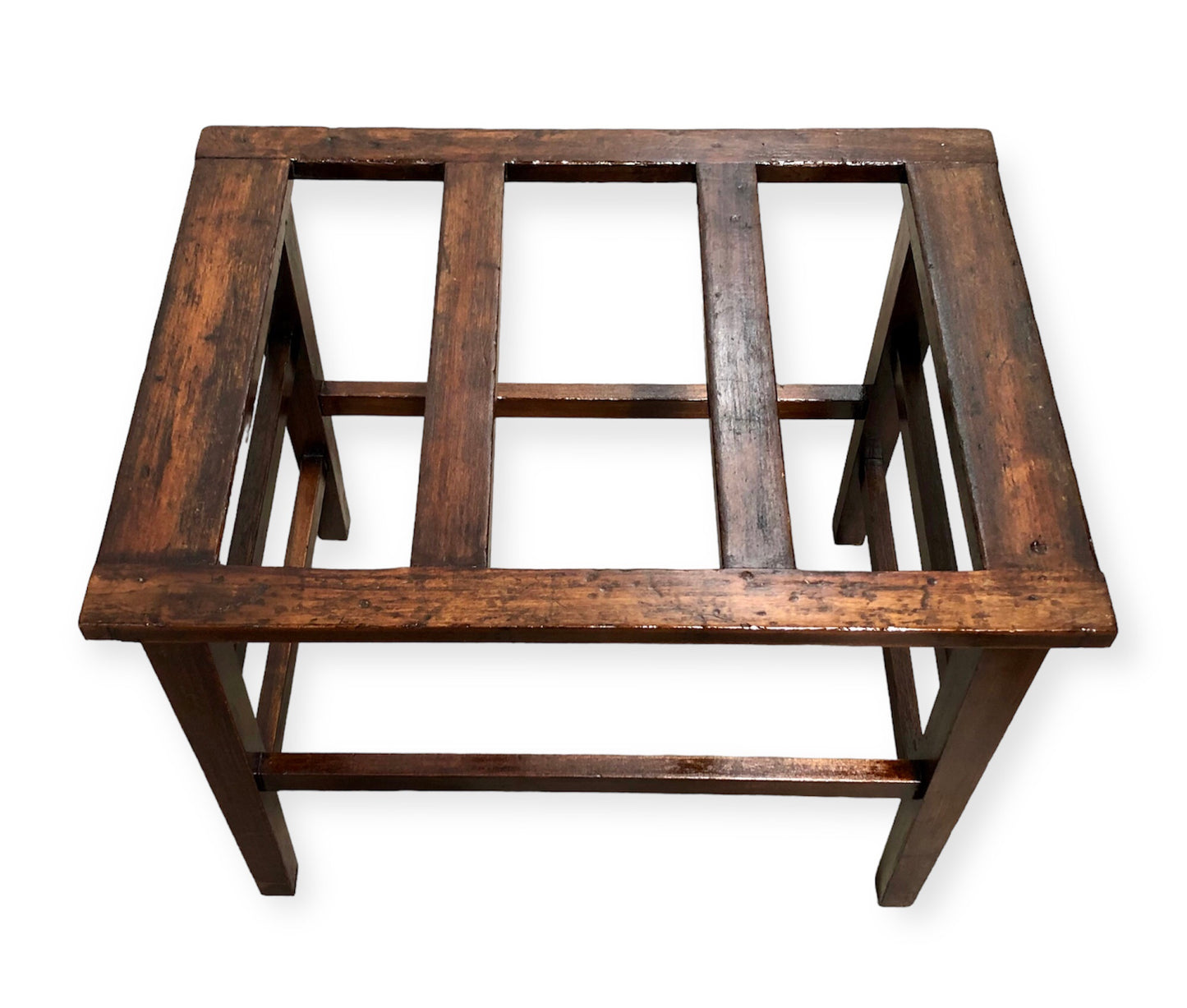 000721....Two Vintage Luggage Racks / Suitcase Stands ( sold )