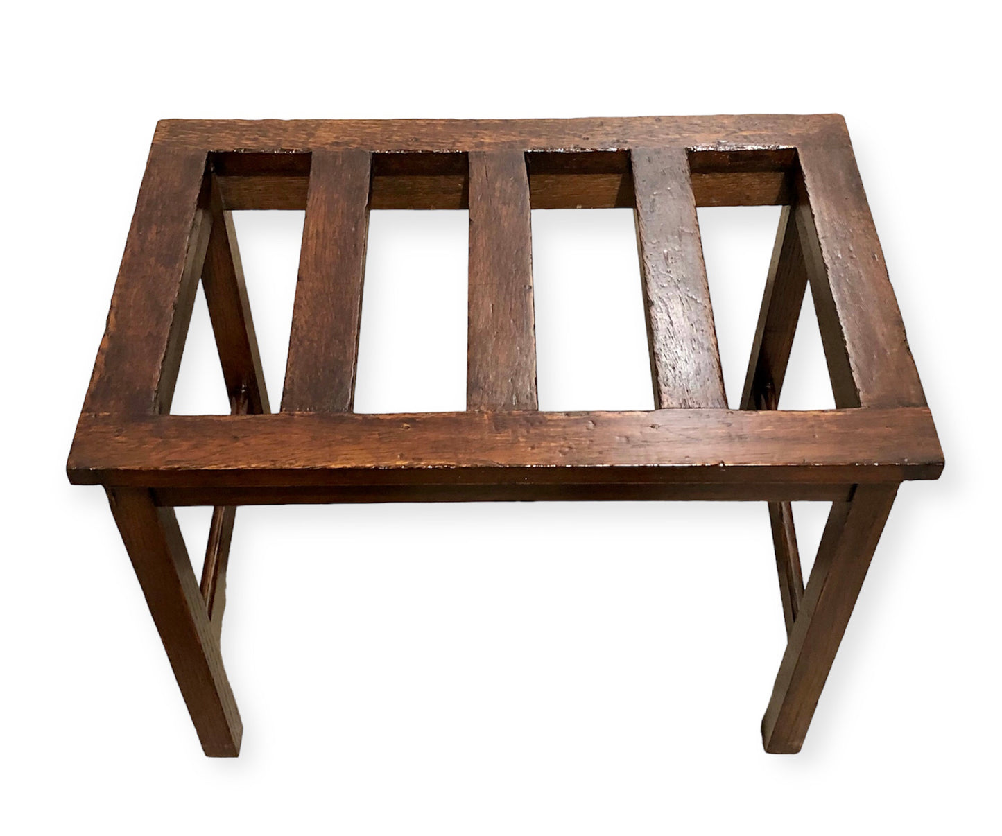 000721....Two Vintage Luggage Racks / Suitcase Stands ( sold )
