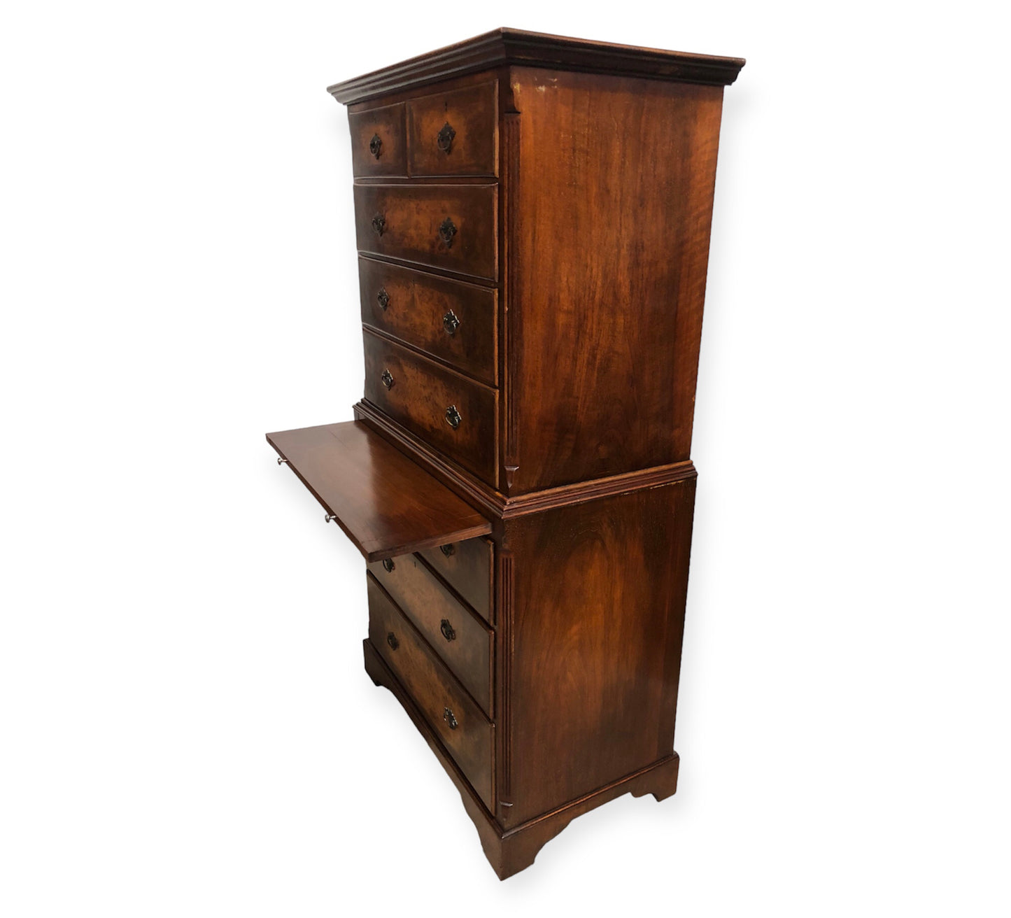 000709....Handsome Large Vintage Walnut Tallboy Chest On Chest ( sold )