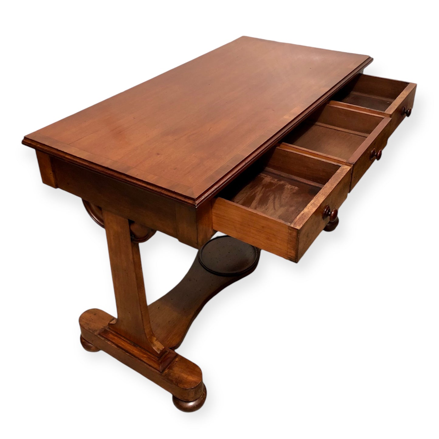 000708....Handsome Antique Mahogany Writing / Hall Table