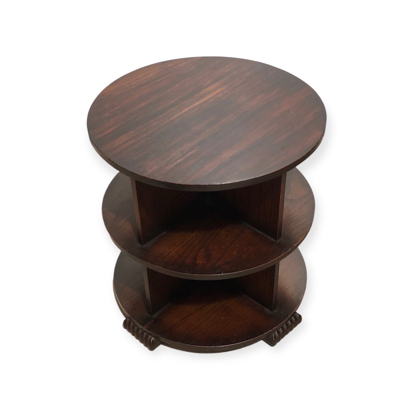 000701....Art Deco Oak Coffee Table With Bookcase Shelving ( sold )